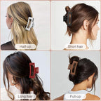 4Pcs Cloud Claw Clips for Women, 4.2 Inch Non-Slip Strong Hold Hair Claws, Unbreakable & Durable TPEE-Silicone Blend, Large Bendable Cozy Hair Clip for Thin/Thick/Curly Hair, All-Day Comfort