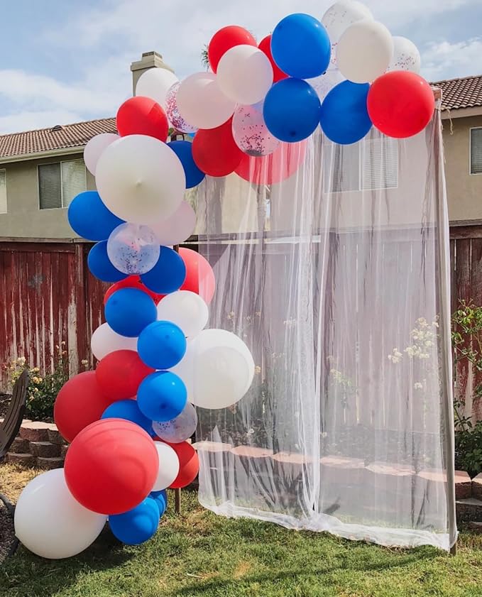 Voircoloria 130pcs Red White Blue Balloons Arch Kit, 18 12 10 5 Inch | - Image 3