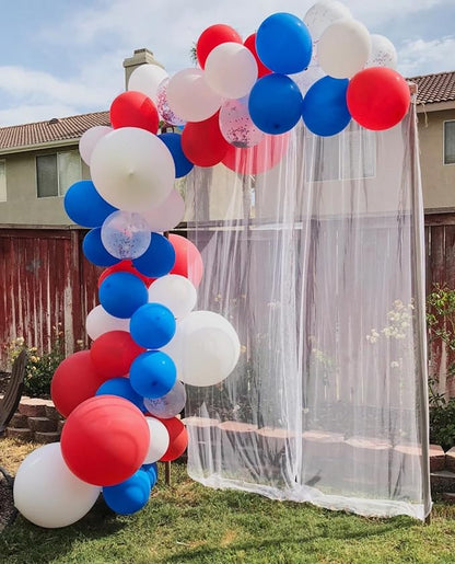 Voircoloria 105pcs Red White Blue Party Latex Balloons, 12inch | - Image 5