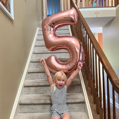 Rose Gold 5 Balloon - Image 3