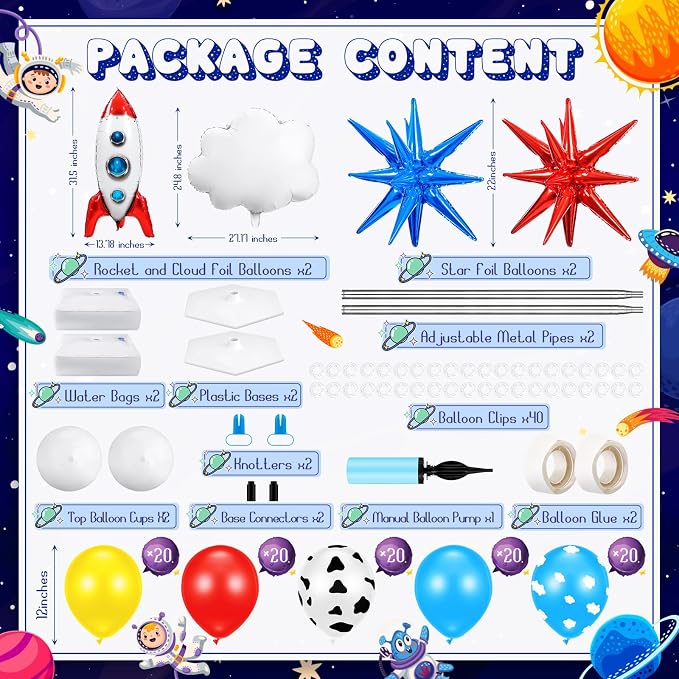 Kasyat 2 Sets Cartoon Party Balloon Column Stand Kit - Image 3