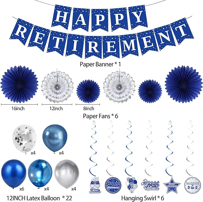 Holkcog Blue Retirement Party Decorations - Image 2