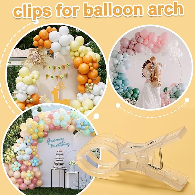 Balloon Arch Clips, 20 Pack Transparent Plastic Clips - Image 3