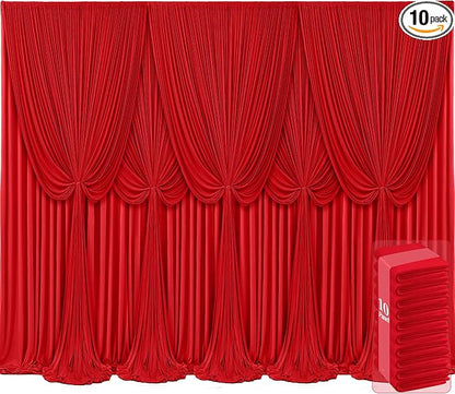 10 Panels Red Backdrop Curtains by Tao-GePartyDecorations
