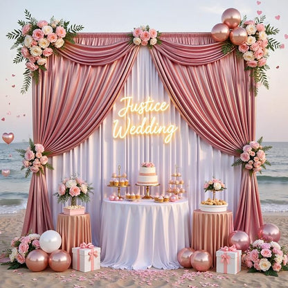 gogoparti 20x10FT Rose Gold Sequin Backdrop Curtain - Image 7