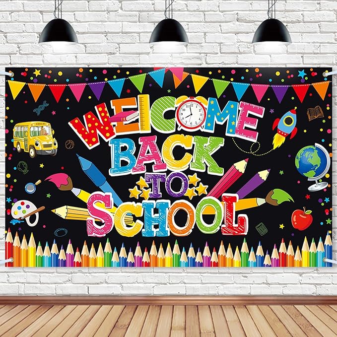 Welcome Back to School Banner Backdrop Photography Background Hanging by SMENGGIL