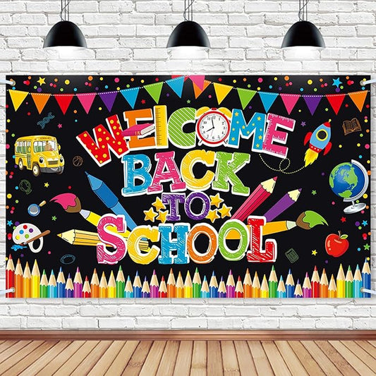 Welcome Back to School Banner Backdrop Photography Background Hanging by SMENGGIL