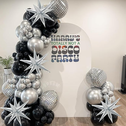 9 Pcs Silver Foil Balloons 22 Inch Metallic Silver Disco Ball Balloons Chrome - Image 6