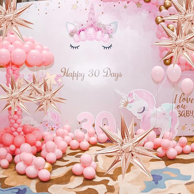ZAKVOOR 60 Pcs Star Balloons 12 Spike Foil Explosion Party Decoration Balloons - Image 5