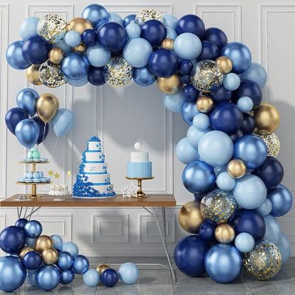 97PCS Navy Blue Balloon Garland Arch Kit, Metallic Blue and Macaron Blue by Paready
