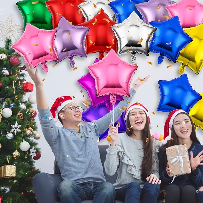Raiten 100 Pcs 18 Inch Star Foil Balloons Large Helium Balloons Star Shaped - Image 5