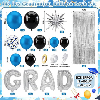 Capoda 148 Pcs Blue Silver Balloon Garland Arch Kit - Image 2