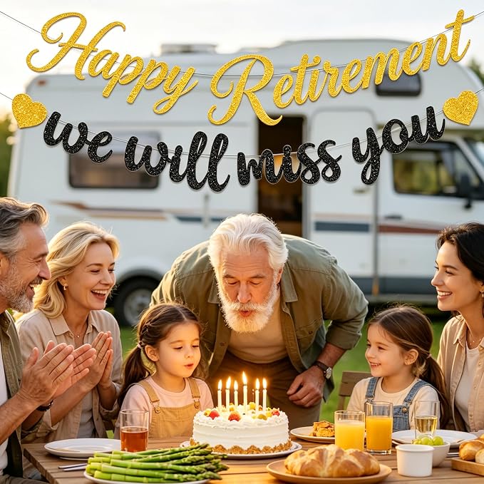 Retirement Party Decorations, Pre-Strung Happy Retirement Banner, Men Women - Image 5