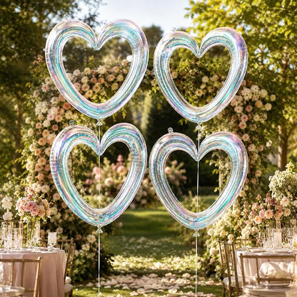 Iridescent Heart Balloons, Baby Shower, Engagement and Bridal Shower Decorations - Image 7