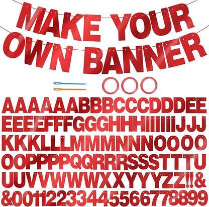 BEISHIDA Double-sided Red 116PCS A-Z DIY Letter Custom Banner Party Decor | 111 by Beishida