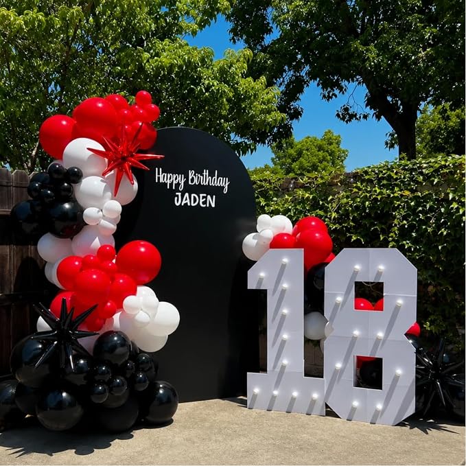 Black Red Confetti Balloons, 60 Packs 12 Inch Black Red Party Balloons - Image 3