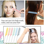 Patelai 30 Pieces Rat Tail Combs Bulk, Hair Teasing Fine Tooth Pintail Combs Braiding Hair Styling Tools with Steel Pin for Stylists Salon Teasing Sectioning Coloring Detangling(Macaron Color)