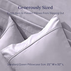 California Design Den Standard Queen Size Pillowcase Set - 400 Thread Count, 100% Cotton Sateen, Set of 2 Pillow Covers, Soft and Breathable - Dusky Lavender Grey