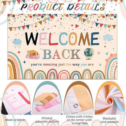 Tatuo Welcome Back to School Banner First Day of School Backdrop Banner Large - Image 3