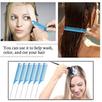Patelai 30 Pieces Rat Tail Combs Bulk, Hair Teasing Fine Tooth Pintail Combs Braiding Hair Styling Tools with Steel Pin for Stylists Salon Teasing Sectioning Coloring Detangling(Blue)