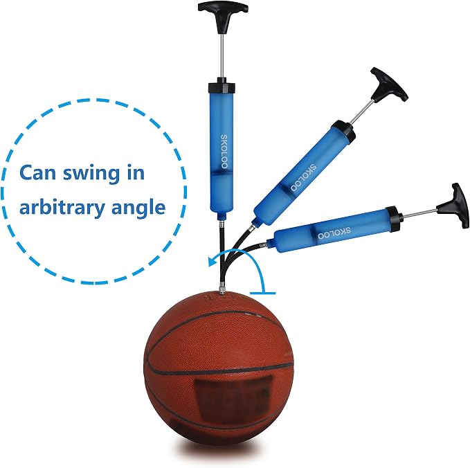 SKOLOO 10" Portable Hand Air Ball Pump Inflator Kit - Image 4