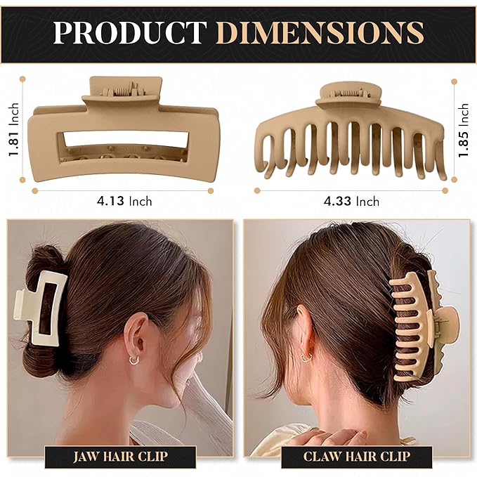 8 Pcs Hair Claw Clips for Women Hair Clips for Women | Claw Clips for Thick Hair Clips for Non Slip Strong Hold | Hair Accessories for Girls