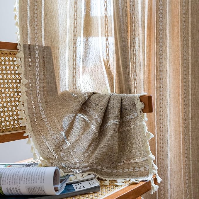 Sutuo Home Boho Curtains for Bedroom Living Room 72 Inch Length, Light - Image 8