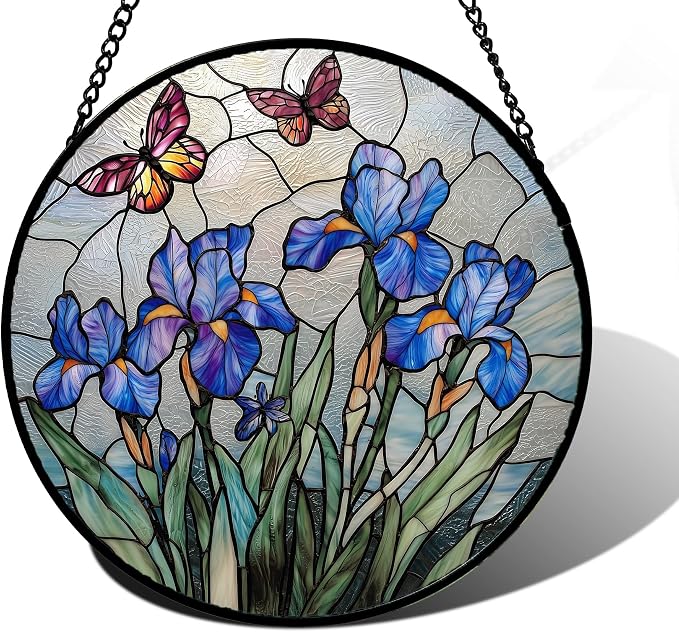 DASTOLL Stained Glass Window Hanging, and Mom 9.8 in by DASTOLL