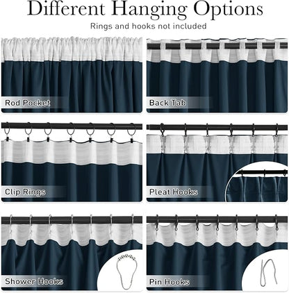 Navy Blue Doorway Curtain 80 inches Long Super Soft Velvet Thermal Insulated - Image 2
