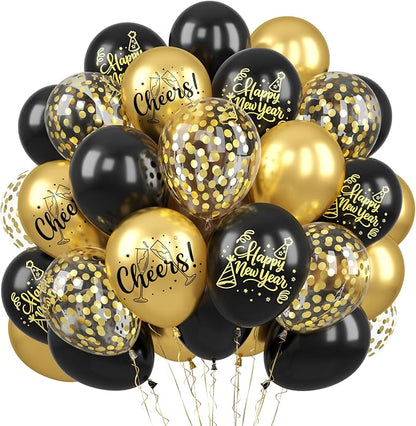 Black and Gold Balloons by FEYG