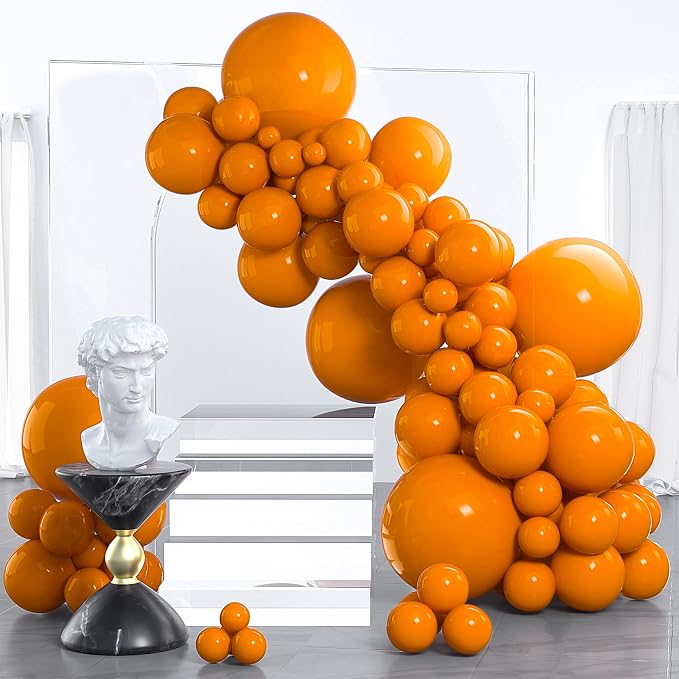 PartyWoo Burnt Orange Balloons 130pcs Terracotta Fall Color 18 12 10 5 Inch | by PartyWoo