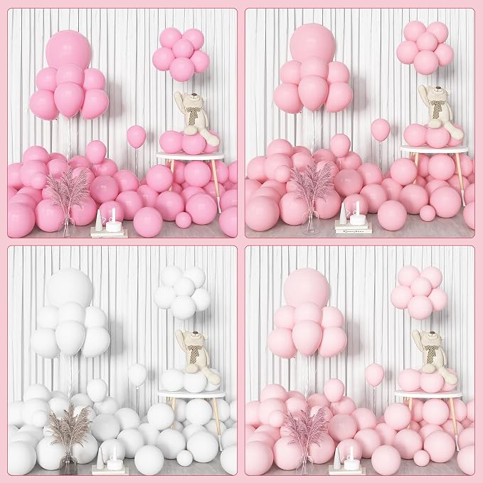 Amandir 144Pcs Pink Balloons Garland Arch Kit | Light Pink Gold White Confetti - Image 7