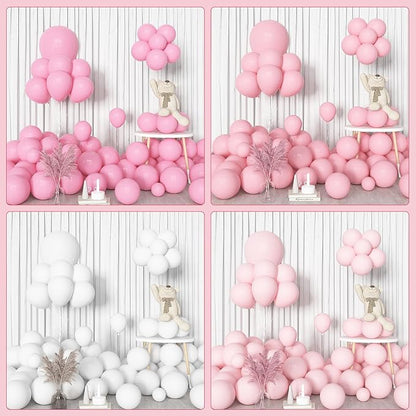 Amandir 144Pcs Pink Balloons Garland Arch Kit | Light Pink Gold White Confetti - Image 7