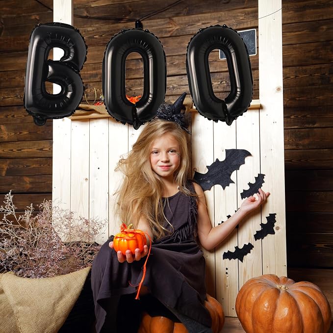 16 Inches Black 'BOO' Balloons - Image 3