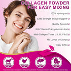 Multi Collagen Peptides Powder - Types I, II, III, V, X – Grass Fed, Pasture Raised - Supports Skin, Hair, Nails & Joints - Flavorless, Hydrolyzed, Easy to Mix - Non-GMO, Gluten-Free, Dairy-Free