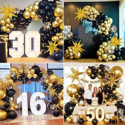 KARLURE Black Gold Balloons Arch Kit Garland - Image 3
