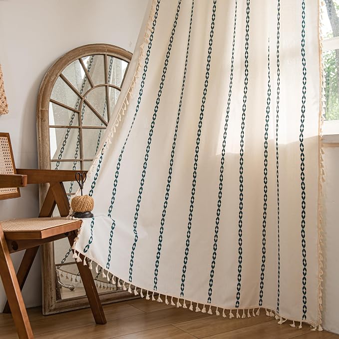 Sutuo Home Boho Curtains 108 Inches Long, Bohemian Drape - Image 2