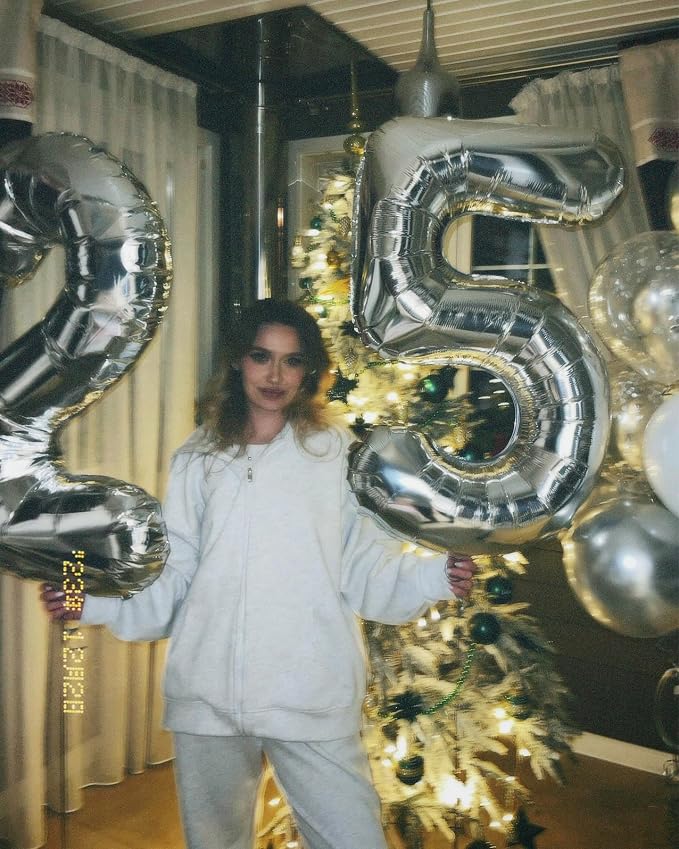 Silver Number 5 Balloon 40 Inch, 5th Birthday Party Decorations Men Women | - Image 8