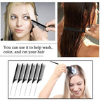 Patelai 30 Pieces Rat Tail Combs Bulk, Hair Teasing Fine Tooth Pintail Combs Braiding Hair Styling Tools with Steel Pin for Stylists Salon Teasing Sectioning Coloring Detangling(Black, Silver)