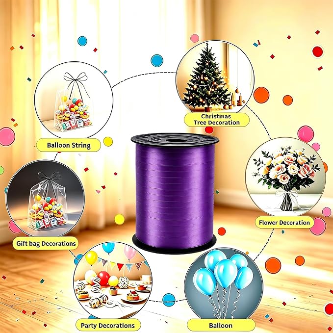 500 Yard Rainbow Ribbon, for Balloons, Balloon String, Curly Ribbon Curly - Image 4