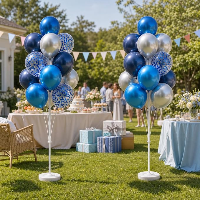 2 Sets Navy Blue Silver Balloon Column Kit - Image 8