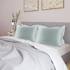 uxcell 2 Pack Silk Satin Pillowcase for Hair and Skin, Cool, Silky, Soft Breathable Pillow Cases Standard Size 20x26 Inch Sateen Pillowcase Light Gray with Envelope Closure