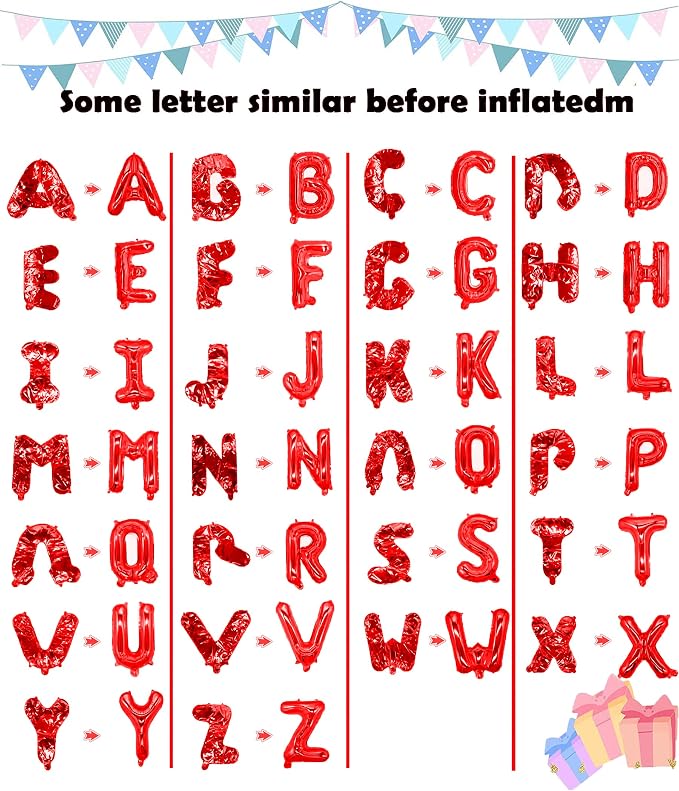 Letter Balloons 16 Inch Mylar Foil Alphabet Letter A-Z Balloons Set - Image 2