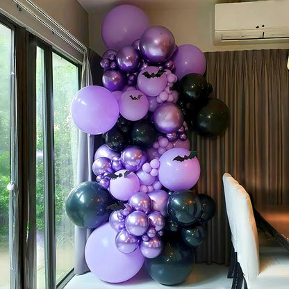 Isndare Purple Black Balloons, 12 Inch Dark Purple Light Balloons - Image 6