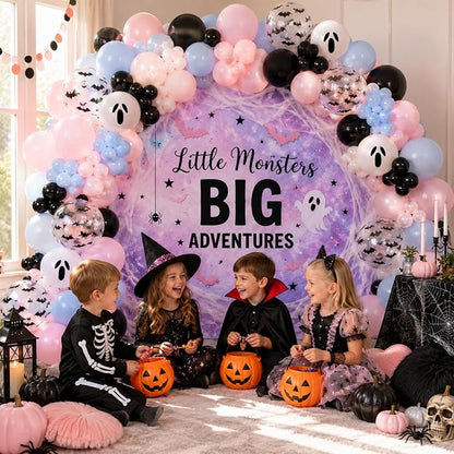 Halloween Gender Reveal Black and Pastel Pink Blue Ghost Balloons | 12 Inch - Image 8