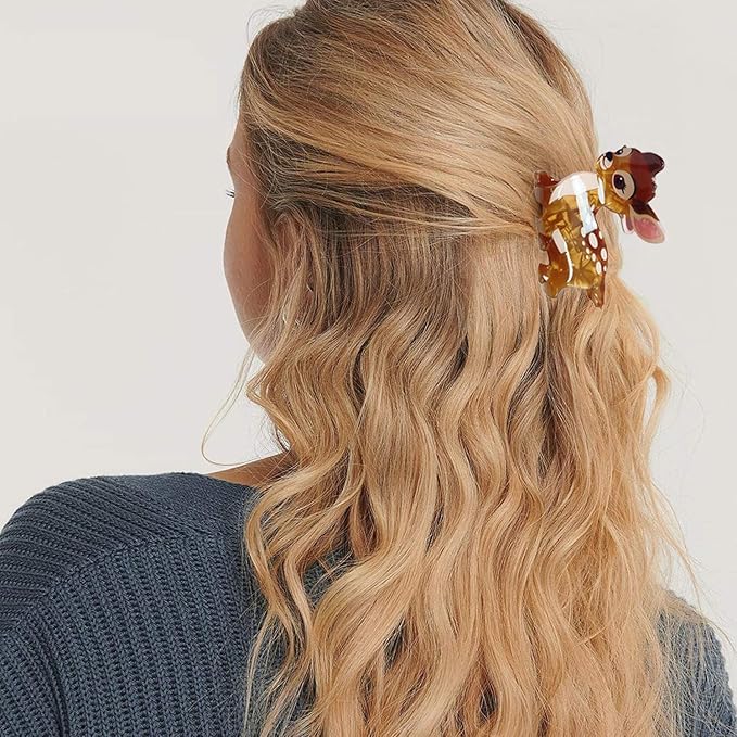 Deer Hair Clips for Women Christmas Reindeer Hair Claw Clips Cute Strong Hold Brown Fawn Hair Jaw Clip Non-slip Animal Hair Barrettes Christmas Holiday Hair Accessories for Thick Thin Hair Decoration
