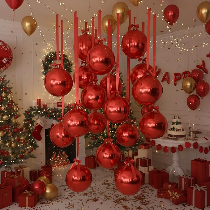 Jenaai 30 Set Round Foil Balloons Bulk 22 Inch 4d Metallic Giant Balloons Set - Image 9