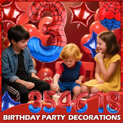 40 Inch Spider Theme Number Balloon, Number Block Foil Number 3 Balloons Large - Image 5