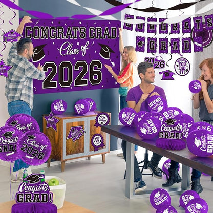 Purple Themed 2026 Graduation Decorations Set - Image 4