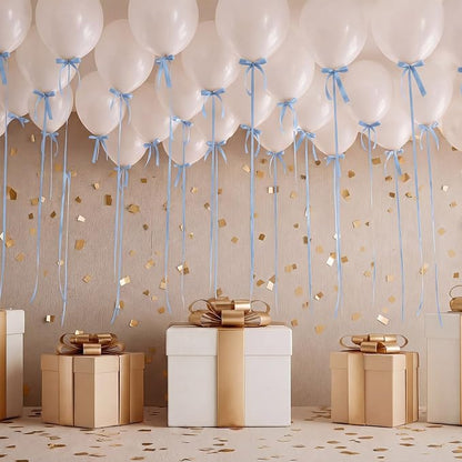 Gejoy 62 Pcs Ceiling Balloons Kit 12'' Pearl White Balloons - Image 3